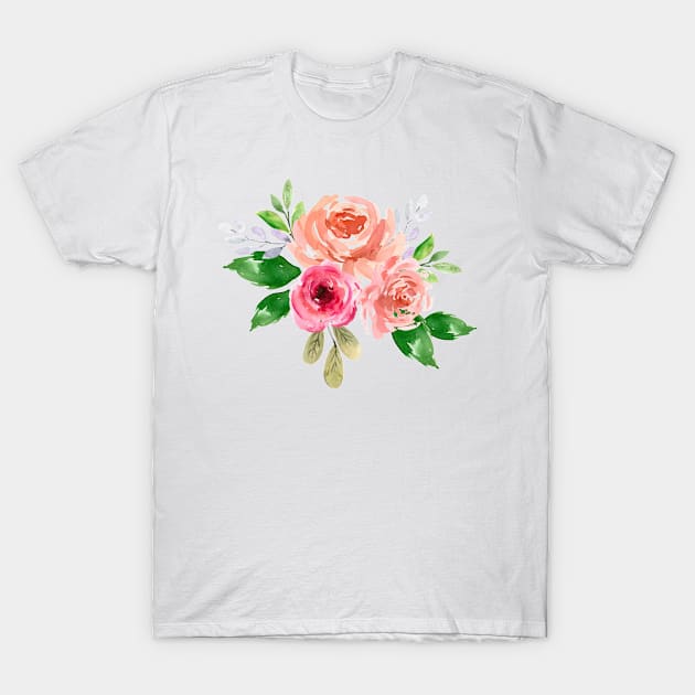 WATERCOLOR OLD GARDEN WILD AND MODERN ROSES PAINTING T-Shirt by SectorG91